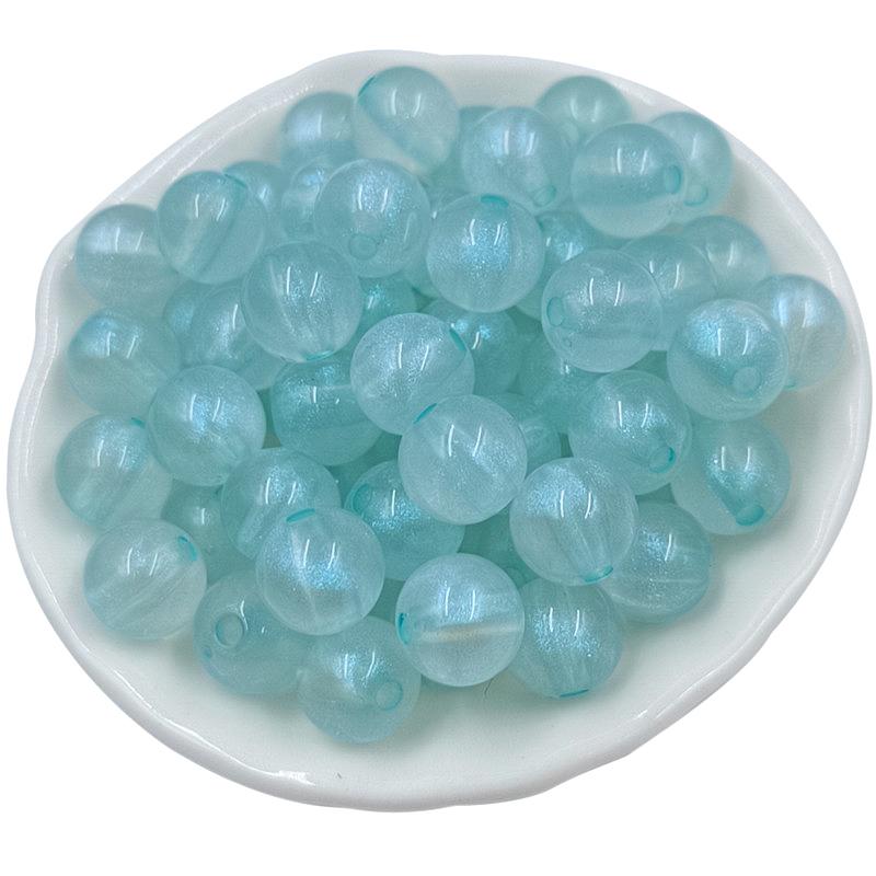 50Pcs Round Fluorescent Scattered Beads Fashion Pendant Bracelet Necklace Two-color Group Acrylic Handmade Materials 10mm Jewelry Making