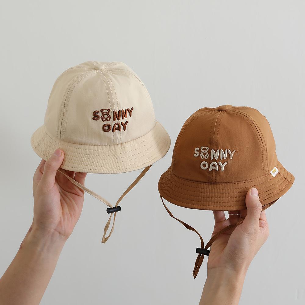 Hiking Fishing Hat Fisherman Caps New Bucket Hats For Children Boys Girls Spring Summer Cute Cartoon Letter Sunhat Panama Cap
