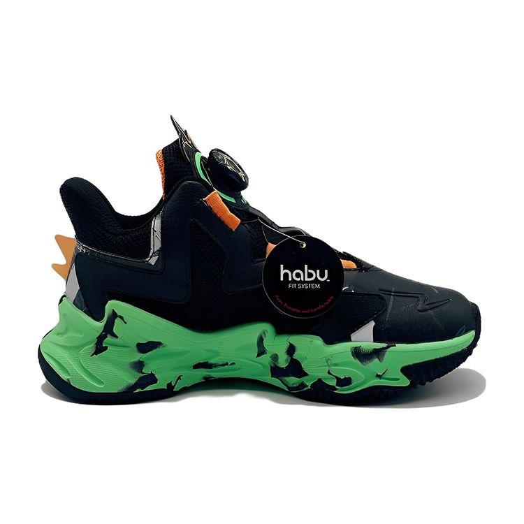 Anta Cement Nemesis Knob Wear-Resistant Basketball Shoes Kids sneakers Black Orange Green 312241112-10