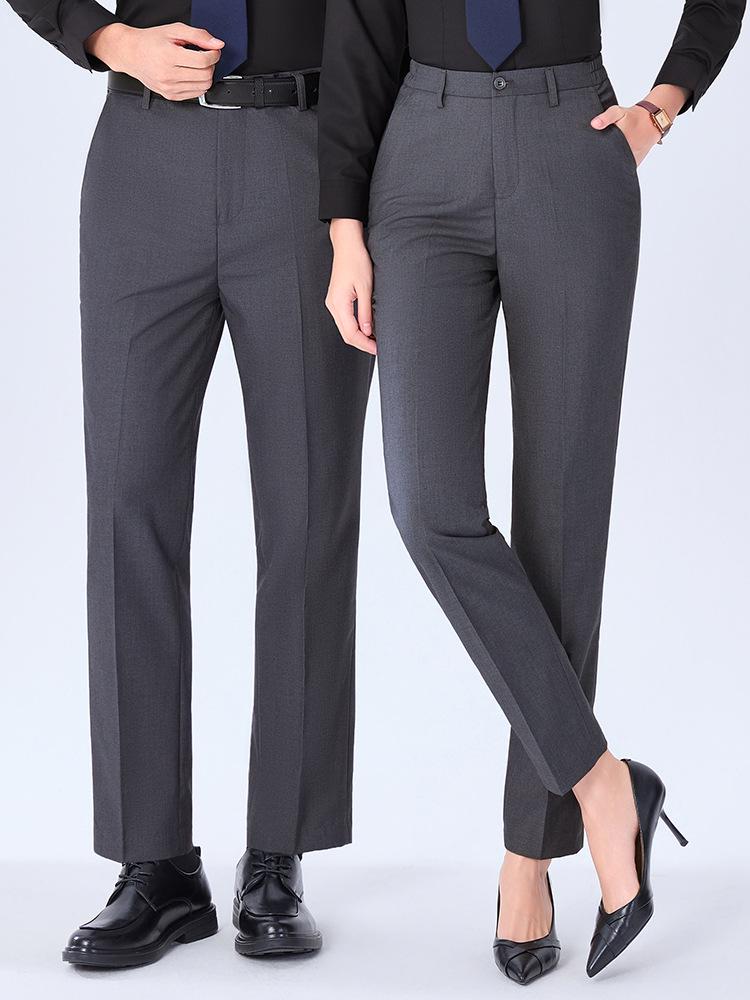 Non-Iron Professional Slim Straight Leg Grey Suit Pants for Men & Women – Ideal Formal Workwear for Commuting