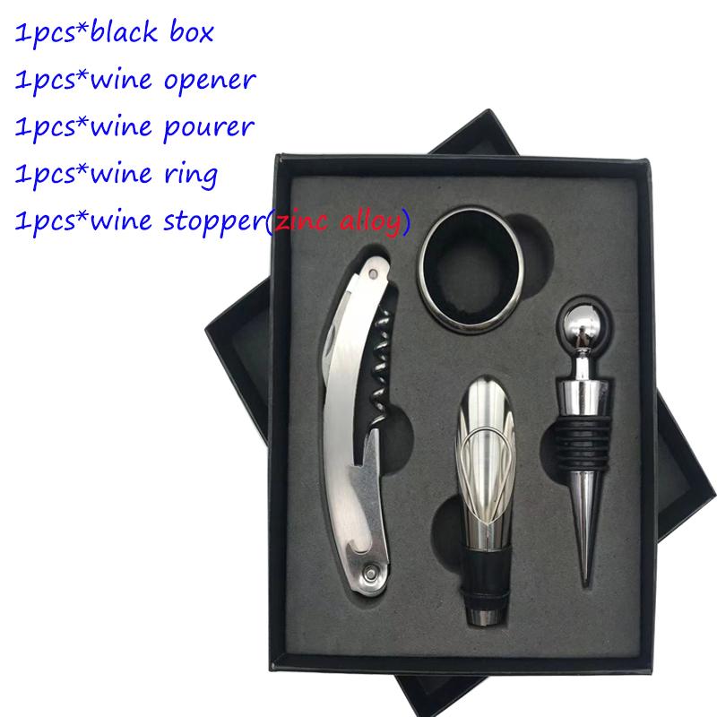 Wine Aerator Pourer Set, Pressure Bottle Opener, Pour Spout,Stoppers, Ring, Wine Foil Cutter