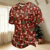 Herren Quick Dry Kurzarm T-Shirt mit Rundhalsausschnitt und Weihnachtsdruck