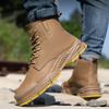 Stivali in pelle impermeabili da uomo Scarpe antinfortunistiche da uomo Caldi con pelliccia Stivali invernali Scarpe di sicurezza Stivali da lavoro a prova di perforazione Scarpe protettive