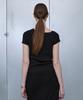 Diito One-Shoulder Short Sleeve Knit Pullover [Black]