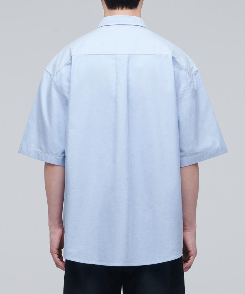 MUSINSA STANDARD Oversized Oxford Short Sleeve Shirt [Sky Blue]