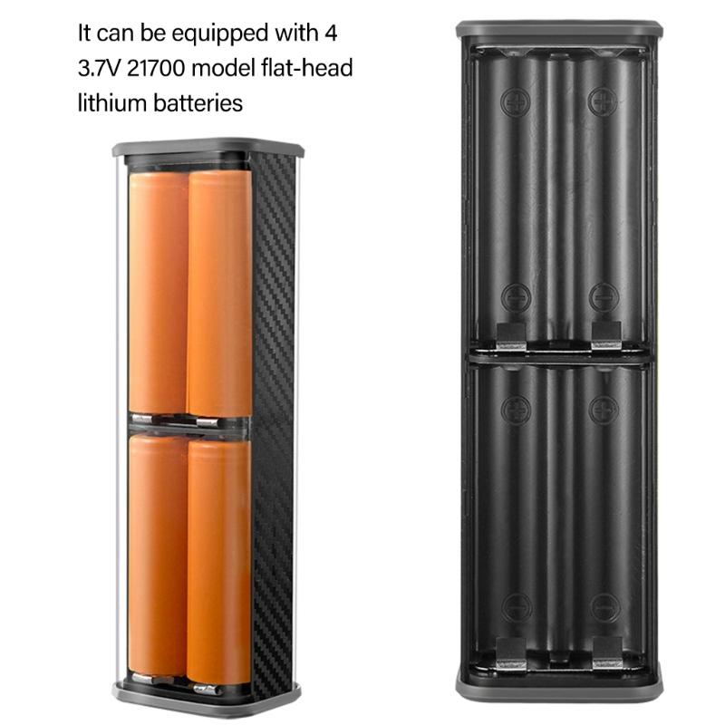 For 21700 Battery Storage Box USB C Quick INstalls Case Transparent Enclosure 4 Cell Holder Not Need Welding