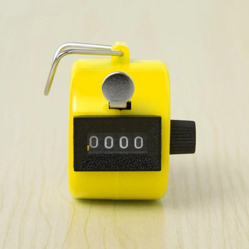 4 Digit Number Counters Metal Shell Hand Finger Display Manual Counting Tally Clicker Color Shell Timer Soccer Golf Counter