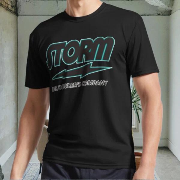 New Storm Bowling Guys Uni Active Logo Men s Black T shirt Funny Size S to 5XL L