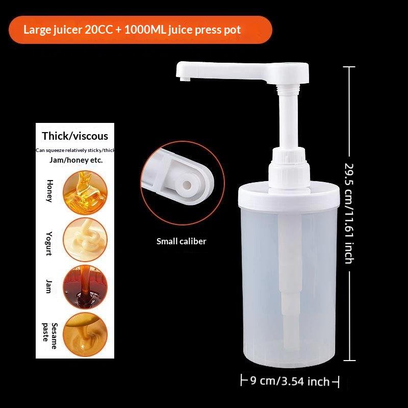 1Pcs Kitchen Honey Container 5-30Cc Liquid Dispenser With Scale Coffee Syrup Bee Drip Bottle With Hydraulic Pump And Nozzle Head