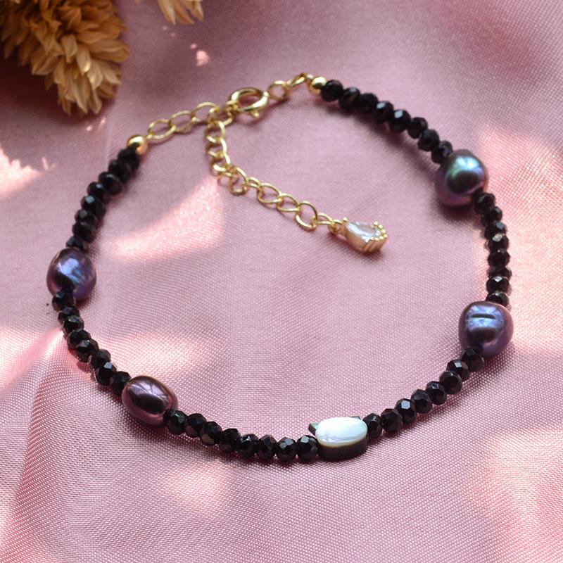2024 New Style Sweet Cat Animal Natural Seawater Black Pearl 14K Gold Filled Female Bracelet For Women Gifts No Fade