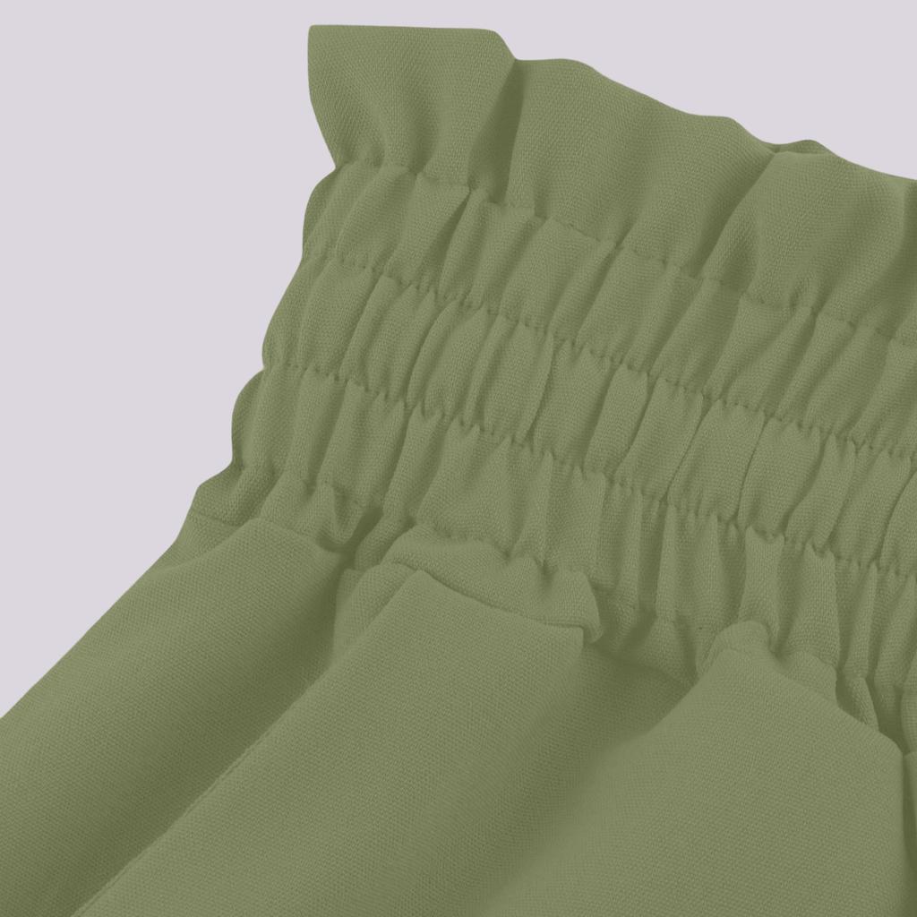 Women's Casual Fashion Elastic Waistband Wide Leg High Waist Long Skirt Pants