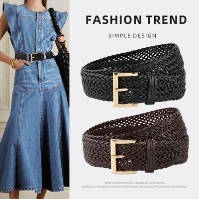 High-end Sense of Piercing-free Braided Belt for Women's Design with Jeans Niche Decorative Women's Belt