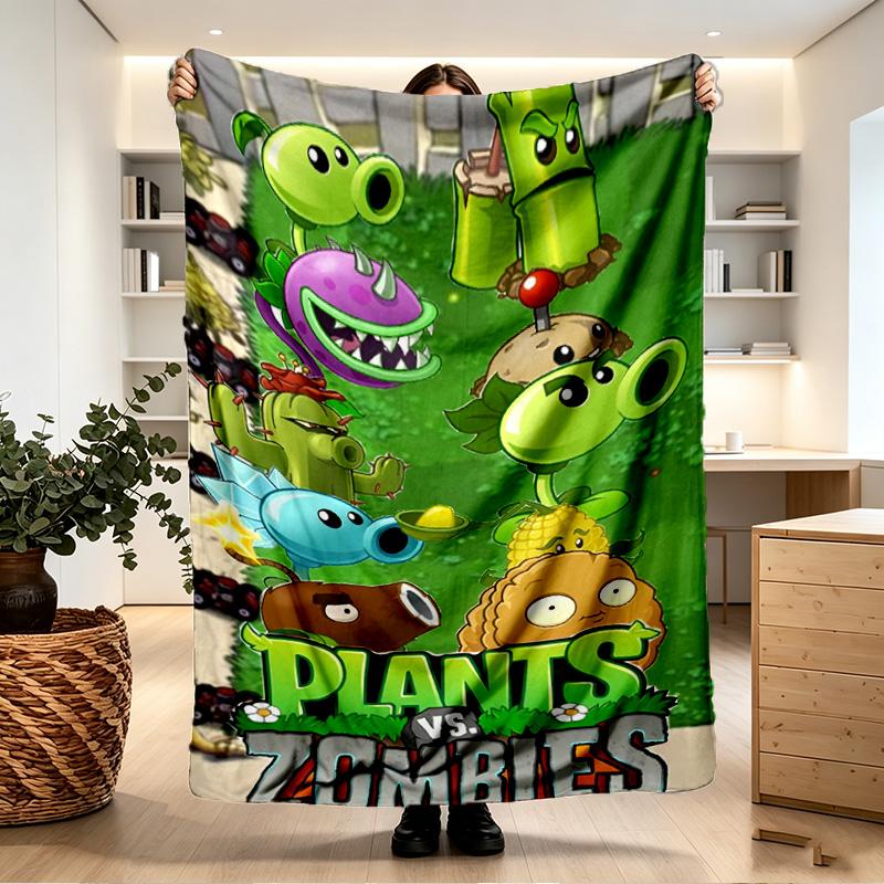 Plants vs. Zombies Print Blanket - Soft & Comfortable, for Bedroom, Travel, Sofa, Home Decoration - Birthday Christmas Gift for Friend
