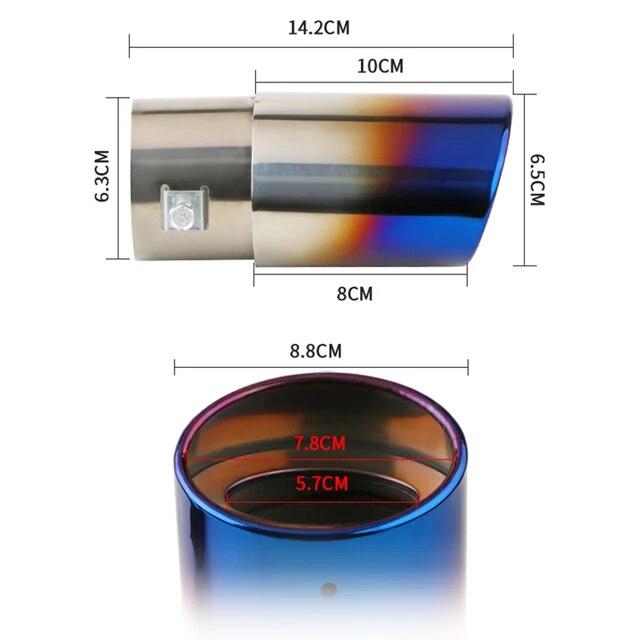 Car Exterior Parts Car Exhaust Muffler Tip Stainless Steel Round Pipe Silver Black Straight Bent Exhaust Tail Muffler Tip Pipe