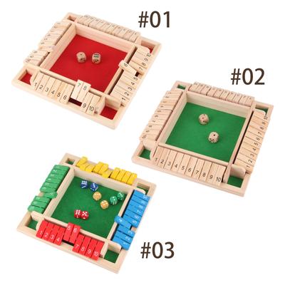 Wooden Shut The Box Game 2-4 Player Shut The Box-Dice Board Game Educational Math Puzzle Board Game for Families and Parties