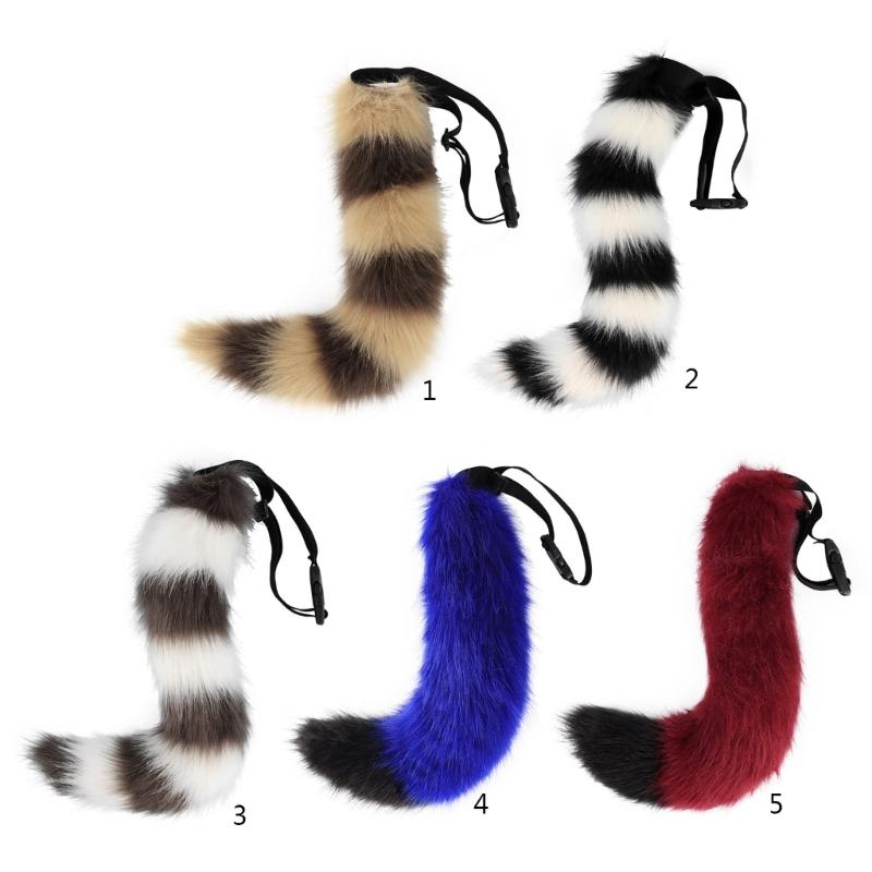 Adjustable Fox Tail Cat Prop Fur Furry Cosplay Carnival Party Christmas Anime Accessories Halloween Costume Wolf Tail