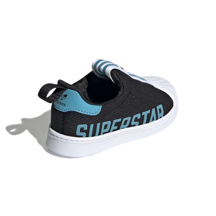 Adidas Originals Superstar 360 X Fabric Abrasion Resistant Breathable Low top Toddler Shoes Black Blue FX4918