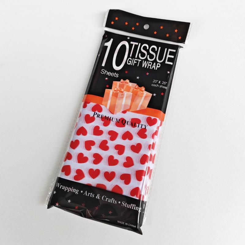 10 Sheets Festive Party Wedding DIY Gift Packing Supplies Love Type Tissue Paper Flower 50x66cm Gift Packaging Home Decoration