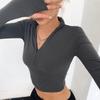 Solid Color Casual T-shirt Women Long Sleeves Turtleneck Crop Tops Sexy Simple Style Party Club Spring Summer New