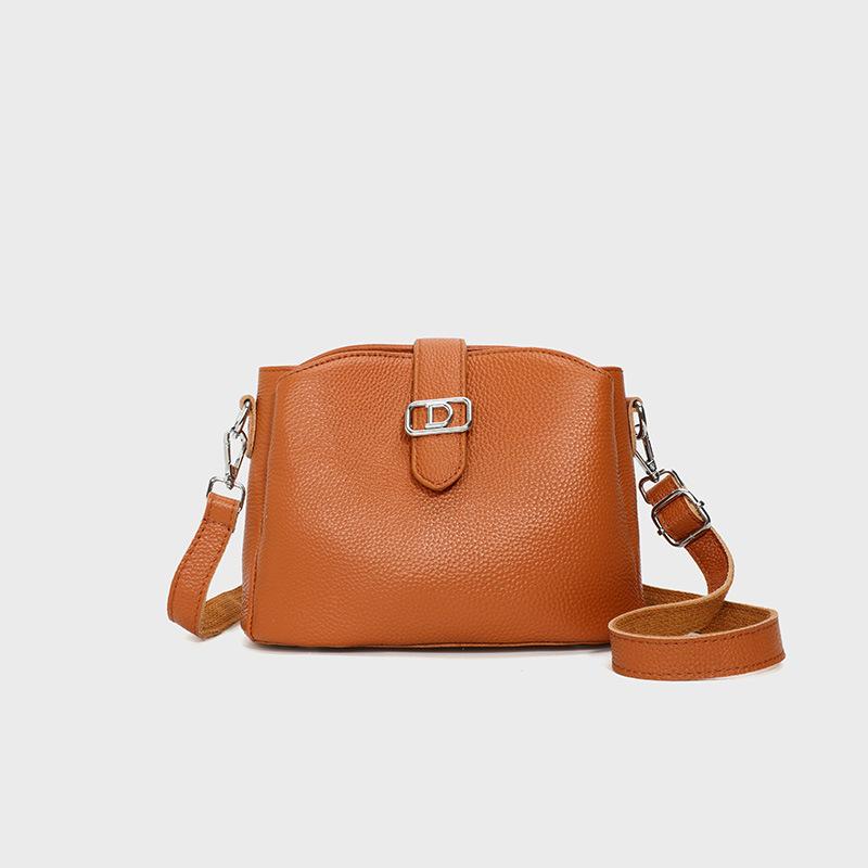 Dámská taška z pravé kůže Módní ležérní velkokapacitní kbelíková taška Hovězí kůže Taška přes rameno crossbody