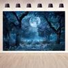The Magic Forest Night Sky and Moon Tree Background Is Suitable for Adult Portraits Party and Event Photography Backgrounds