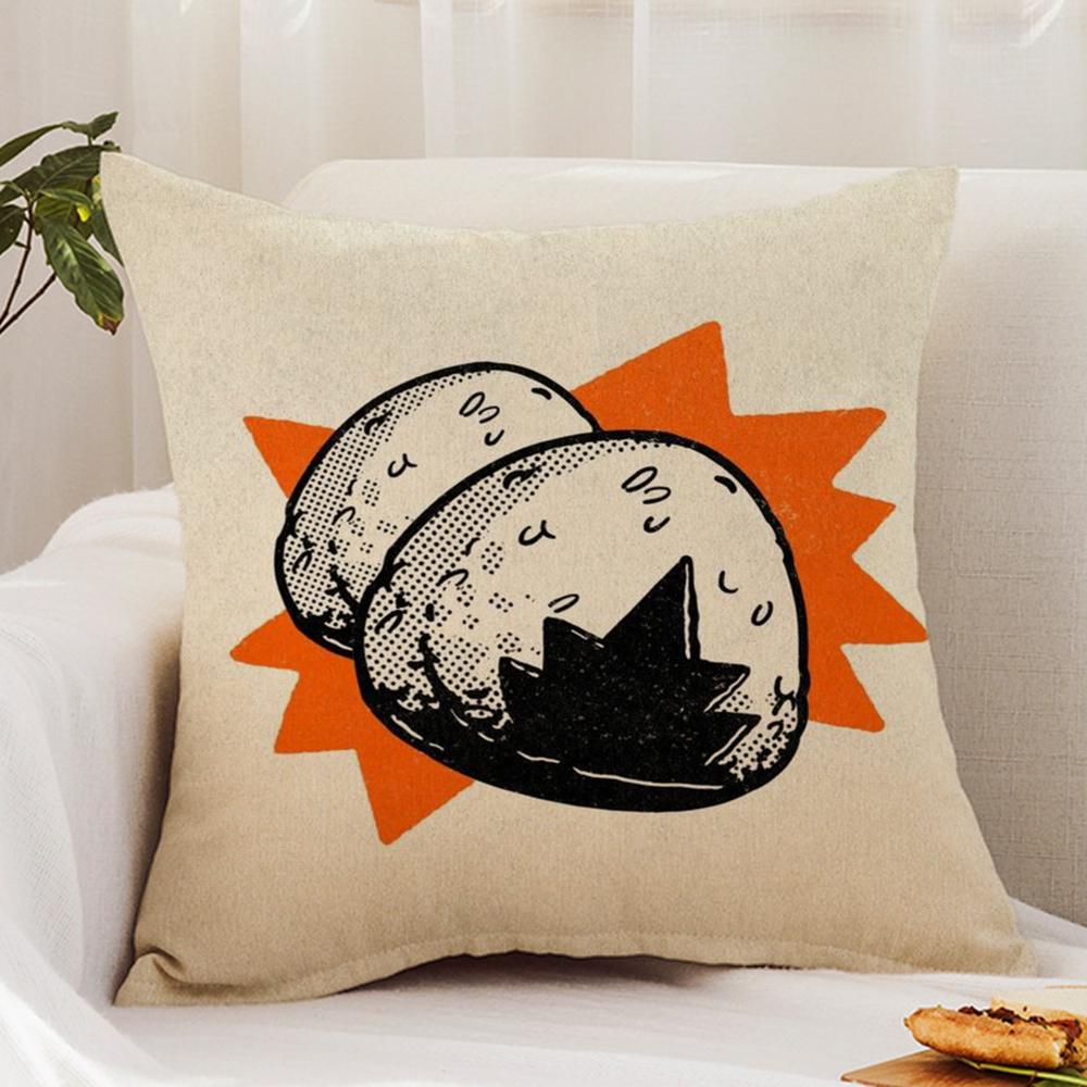 T-Takoyaki Japanese Food Cushion Cover Premium Comfort Reversible Pillow Cover - Dual - Use Design for Home & Car