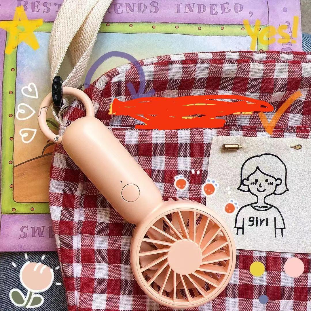 

USB Rechargeable Mini Handheld Fan with Carabiner for Outdoor Use 118x61x32mm