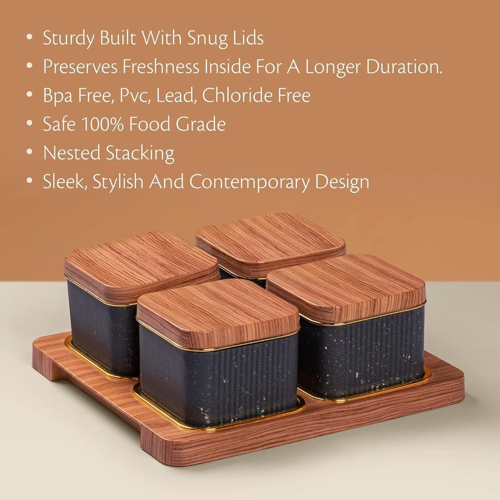 Tablett, Trockenobst-Box-Set mit Serviertablett zum Servieren von Süßigkeiten, Chips, Keksen und anderen Snacks (4 Stück, Weiß, Polypropylen) (grau)