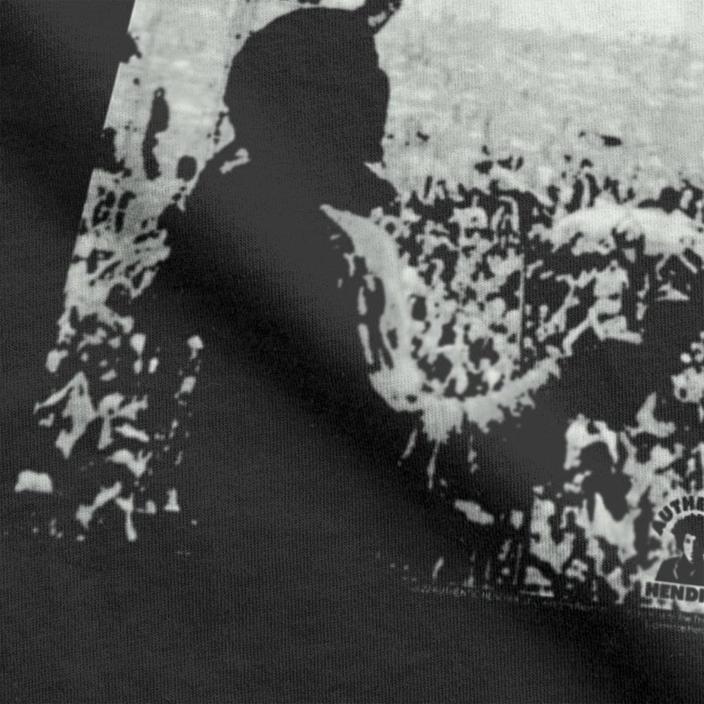 Jimi Męskie Koszulki Rock Hendrixs Na Żywo Na Woodstocku Vintage Gitara Piosenkarz T-Shirty Krótki Rękaw Okrągły Dekolt Koszulki Bawełna Duży Rozmiar Top