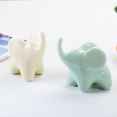 Luxury Style Elephant Ceramics Crafts Model Modern Art Animal Feng Shui Decor  Office Accessories