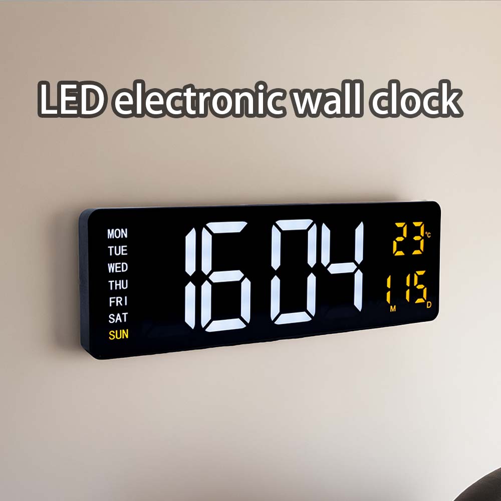 Large Digital Wall Clock Remote Control Temp Date Week Display Timer Countdown Table Clock Wall-mounted Dual Alarms LED Clocks