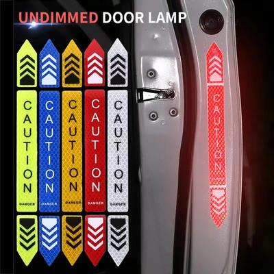 4pcs 2025 Car Safety Warning Reflective Stickers High Brightness Reflector Car Door Opening Safety Warn Mark Sticker Decals