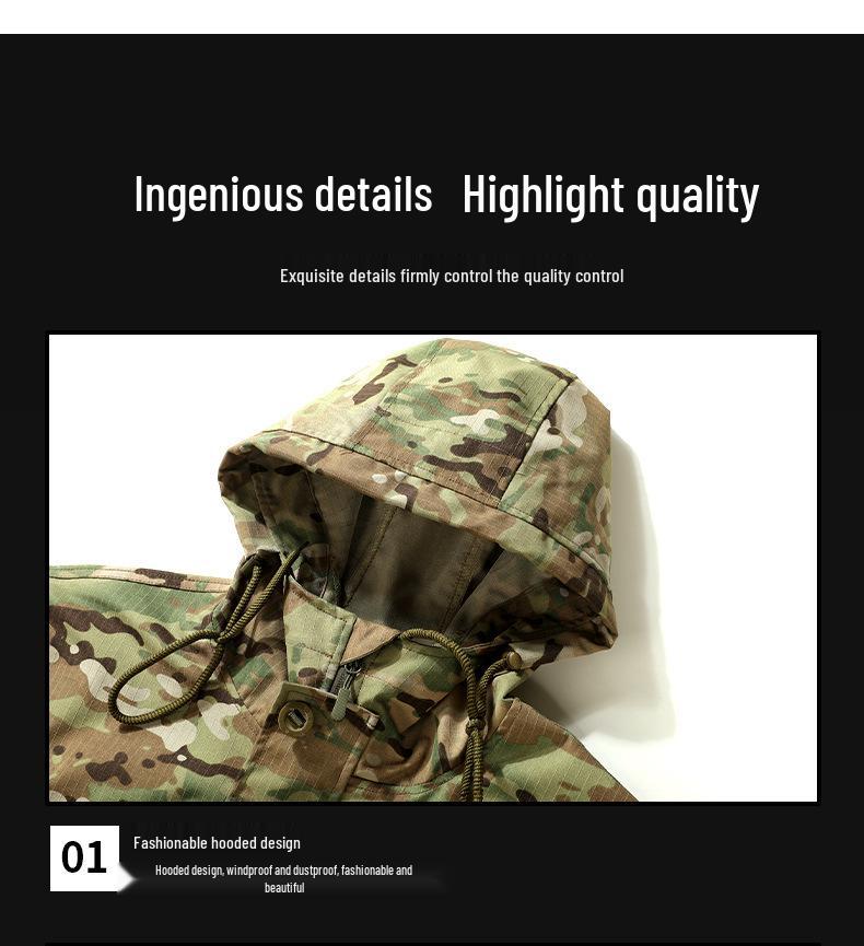 Men's Wear-Resistant Camouflage Workwear Set: Jacket & Pants for Outdoor, Tactical, and Mountaineering Activities