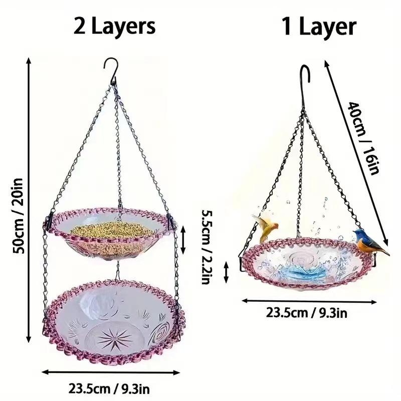 Hummingbird Feeder with Decorative Bird Bath for Balcony or Garden