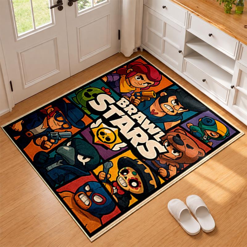 Brawl Stars Carpet Door Mat for Living Room or Bedroom Protective Mat Under Chair Office Decoration Christmas Gift Birthday Present