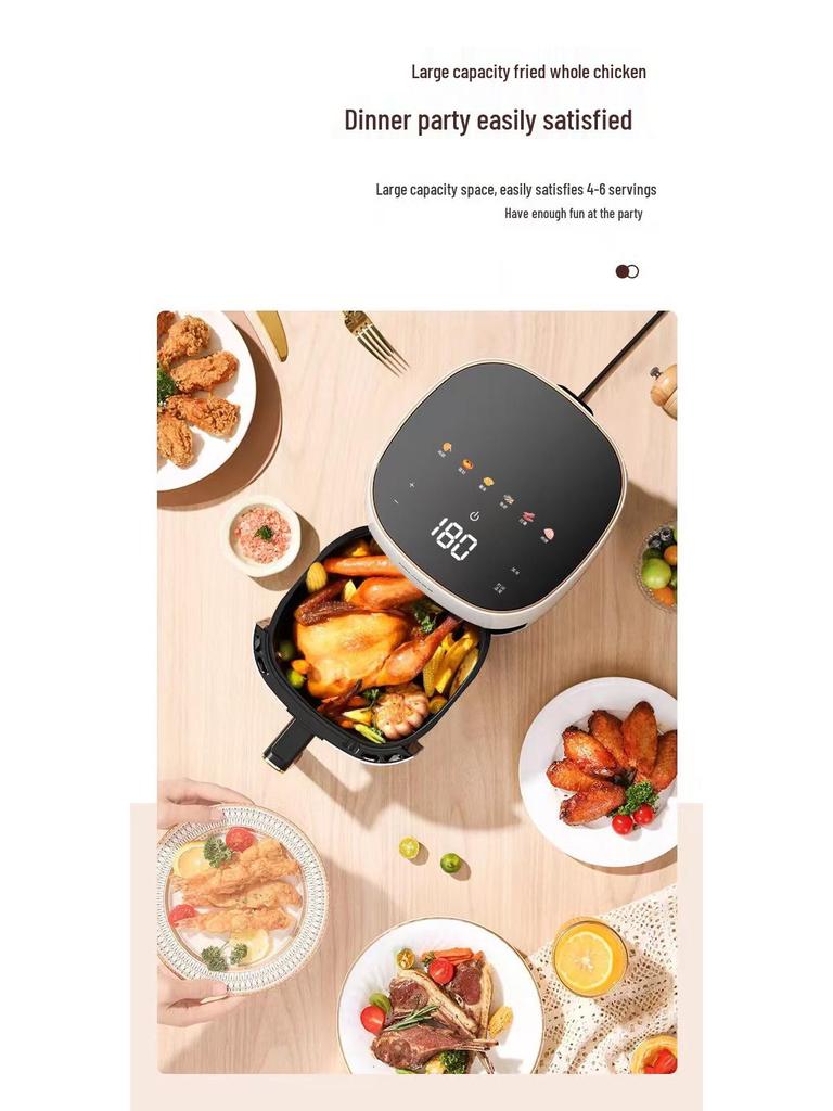 Elegancki Wielofunkcyjny Beztłuszczowy Elektryczny Frytkownica Powietrzna z Diamentowym Wzorem