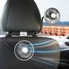 Dual Head Car Fan, Built-in Lighting, 360-degree Adjustable 3 Speed USB Seat Cooling Fan, Low Noise Truck SUV RV Accessory