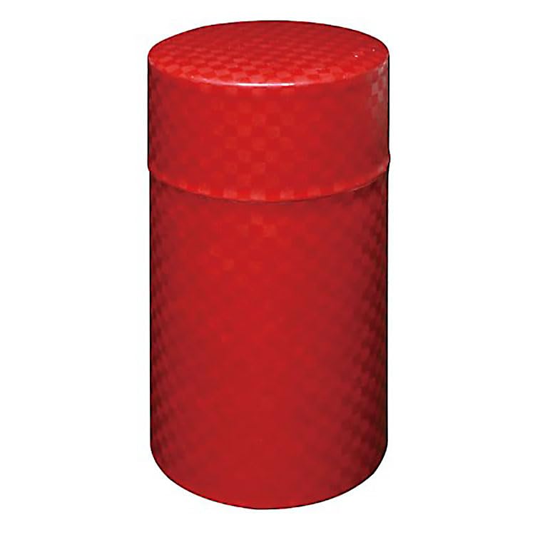 

Yamaco Tea Caddy, Temahima Kobo Pok-kan Modern Checkered Design, Red, Large, Made in Japan, Stylish and Cute, Storage Case for Loose Tea, Tea,