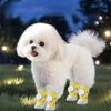 4Pcs/Set Fashion Breathable Button Dog Shoes Anti-slip Reflective Dog Footwear Comfortable Soft Sole Dog Paw Protectors Summer