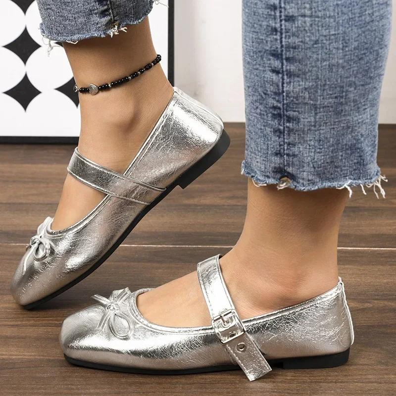 Fashion Women's Ballet Flats Spring Autumn Leopard Print Mary Jane Shoes Fashion Square Toe Ladies Comfort Soft Sole Flats Shoes