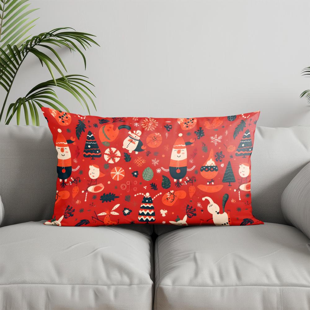 

Домашний Декор Рождественские Елки и Снежинки Подушка Подходит для Дивана Спальни Автомобиля Наволочка Подушка Прямоугольная Подушка для Спины 30x50cm
