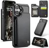 IPhone Wallet Protective Case with Card Holder, RFID Shielding, Men's and Women's Shock-absorbing Leather Bracket, Durable Protective Phone Case