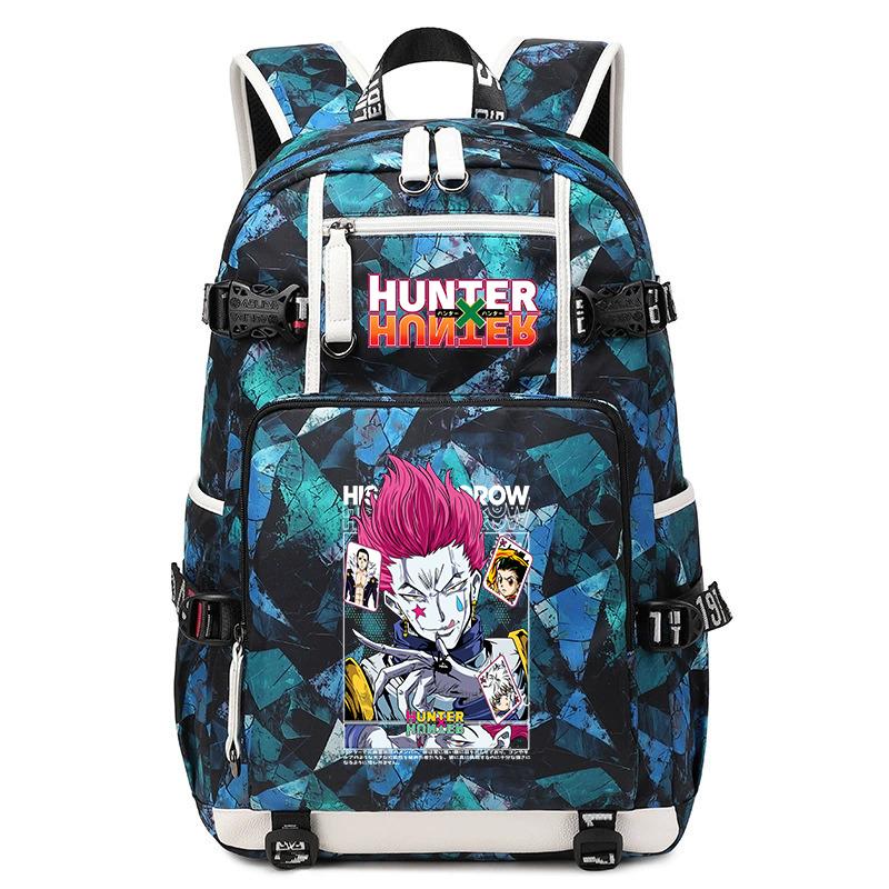 Hunter Anime School Bag Large Capacity Lightweight Student Backpack for Boys Girls Daily Use