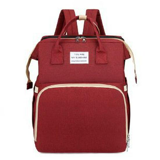 Portable Folding Mummy Bag: Lightweight, Large-Capacity Mother & Baby Backpack with Multi-purpose Bed Feature.