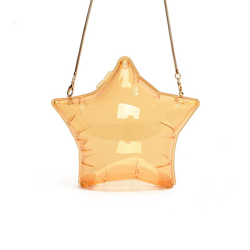 Kleine und süße fünfzackige Stern-Mode-Umhängetasche für Damen im ausländischen Stil, einfarbig, Abendessentasche, Ketten-Umhängetasche, Flut