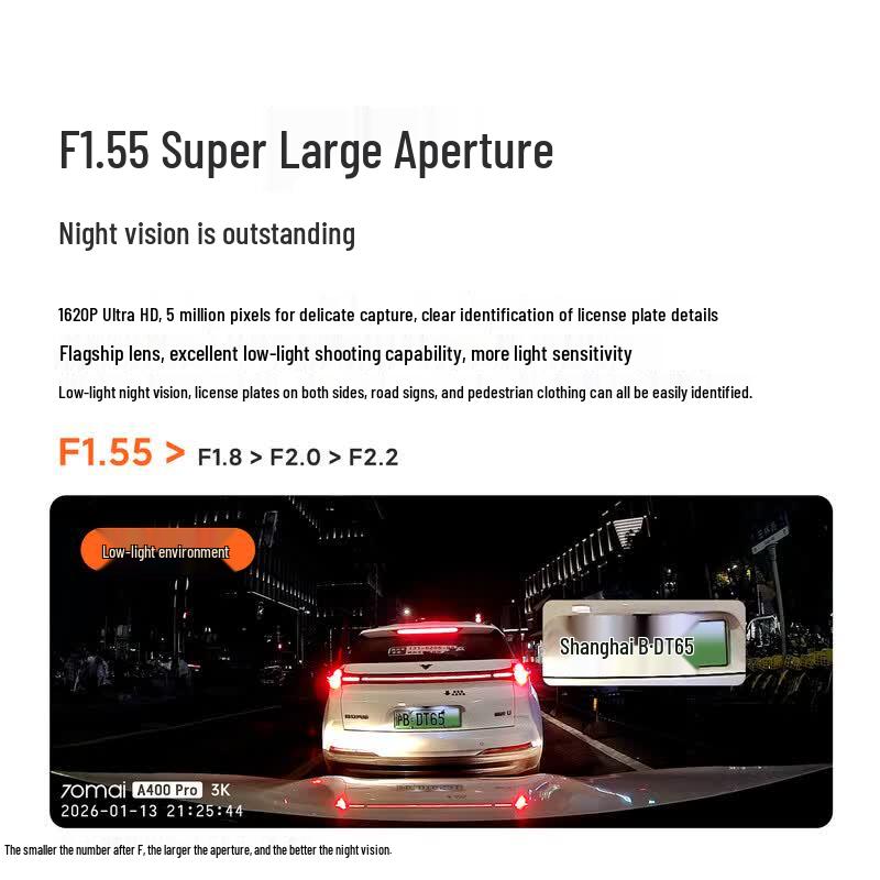 70MAI A400Pro 3K Dash Cam with 64GB Card