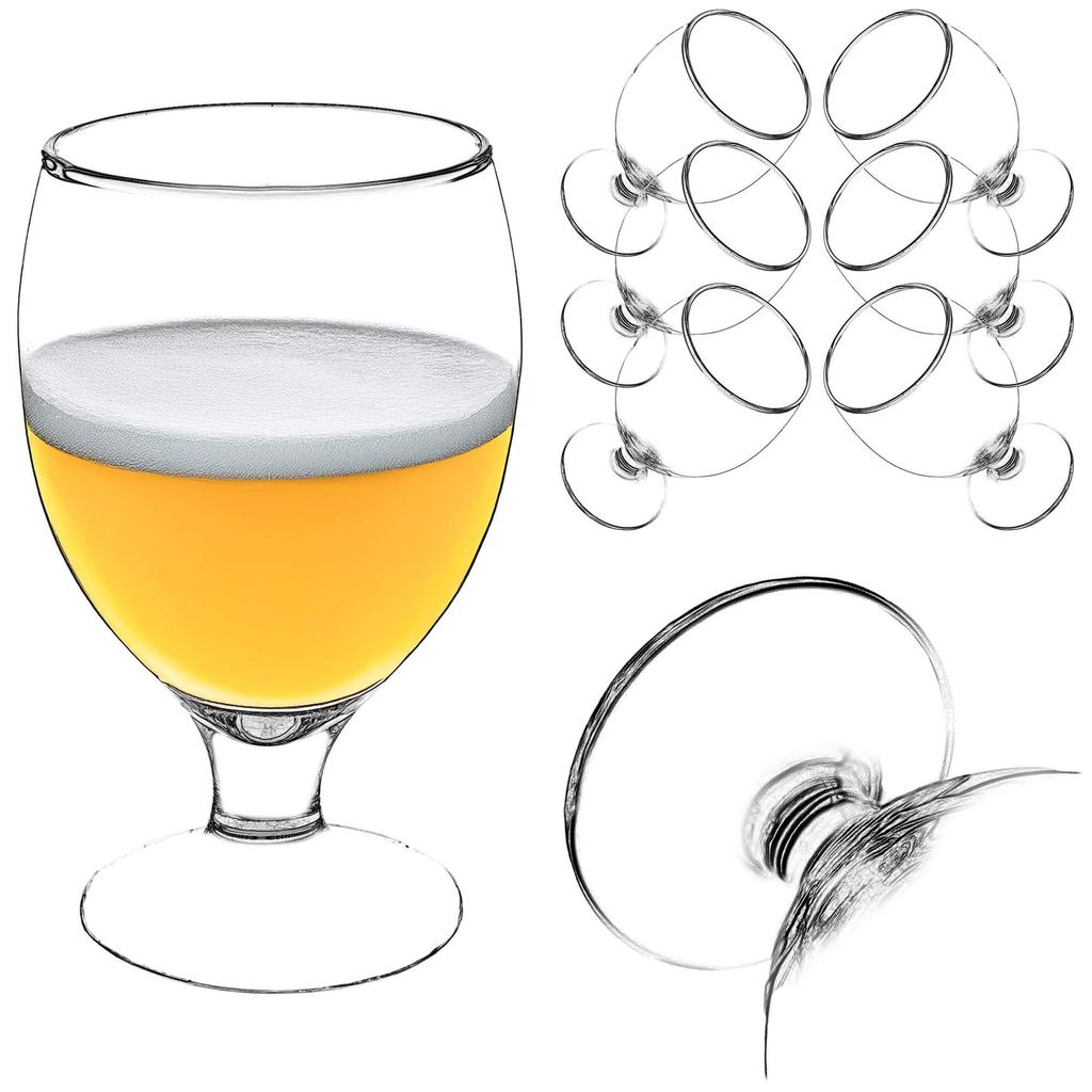 KADAX Szklanki Do Piwa Kufle Pokale Wysokie 370ml 2szt