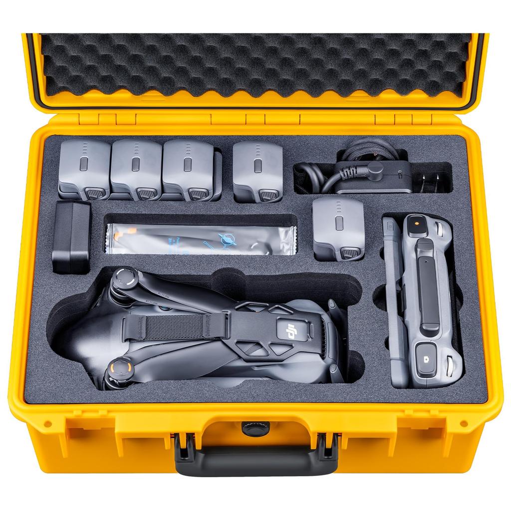 Lykus Titan M400 Waterproof Case (Yellow) for DJI Mavic 4 Pro Fly MoreCreator Combo and DJI RC Pro 2RC2 Remote Controller, Holds 6 [Case Only]