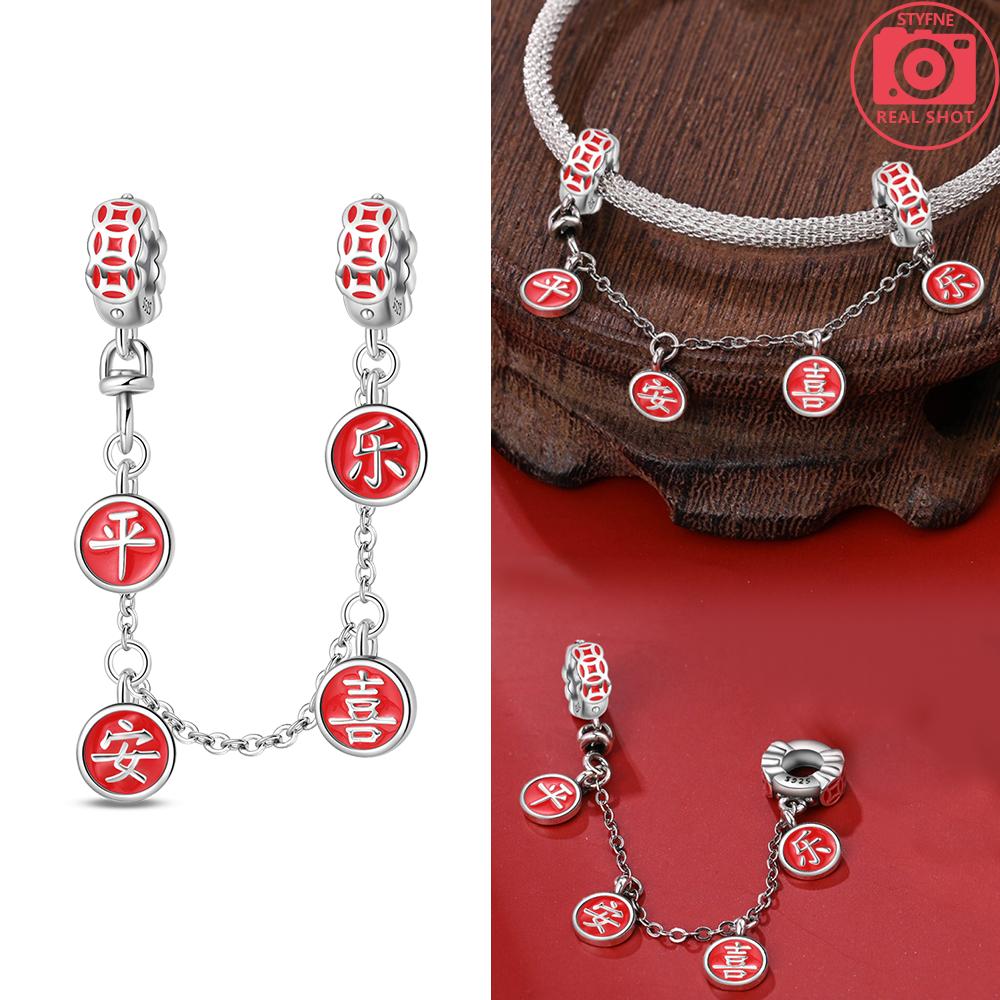 Authentic Copper Color God of Wealth Lucky Cat Lantern Lion Dance Charm Bead Charms Bead Charms Compatible With Bracelets Do It Yourself New Years Je