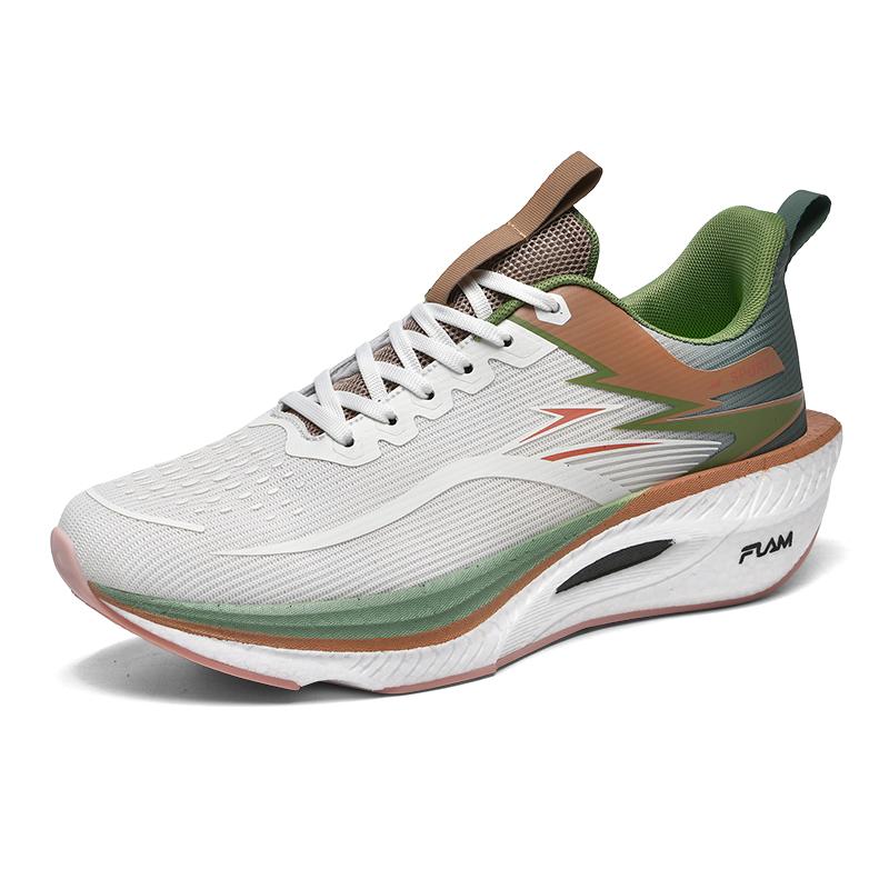 

Пара мужских и женских кроссовок с карбоновой пластиной, полноразмерные, летние, дышащие, для бега, профессиональные, дышащие, амортизирующие 42 хаки